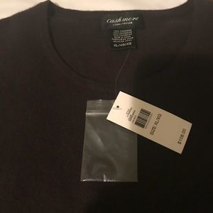 NWT Lord & Taylor Brown 100 % Cashmere Top Size:XL